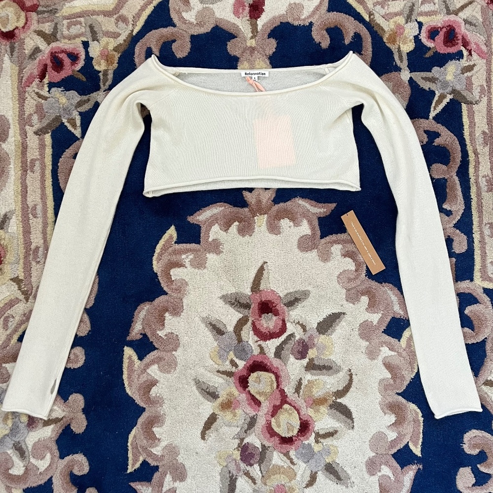 Valeria Cashmere Top Reformation Gossamer